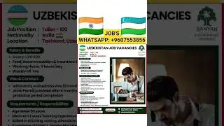 Uzbekistan Job Vacancy 🇺🇿 | Tailor Jobs | 100 Vacancies | Work Abroad for Indians