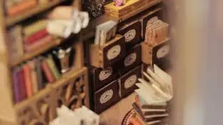 DIY Book Nook Insert Kits Wooden Doll House Building Kit Magic House