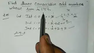Find three consecutive odd numbers whose sum is 147