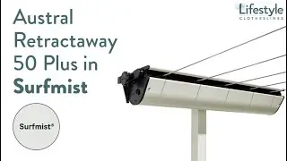 Austral Retractaway 50 Plus Clothesline in Surfmist - Lifestyle Clotheslines