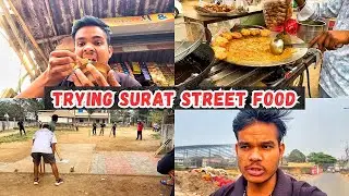 Trying surat street food chole samosa😲 Chole Samosa + Cricket 🏏 