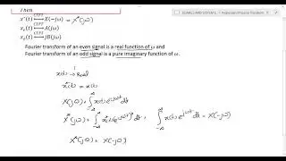 M2 Lec 8a|Properties of CTFT: Conjugation Property, Real signal, Even component, Odd component