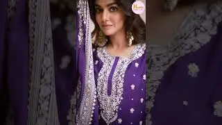 🥰 Beautiful Embroidered Palazzo Style Suits 🥰 #shorts #plazo #ytshortsvideo