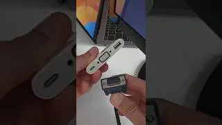Plug the VGA monitor cable into USB-C multi adapter on Apple MacBook for external display #shorts
