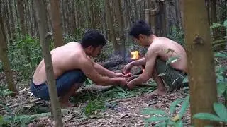 Primitive Technology  How To Make Catch The Giant Lizard and Grill   Head Wilderness
