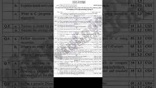 💥1st YEAR PRINCIPLES OF PROGRAMING USING C QUESTION PAPER || BPOPS206 #vtu #viral #pop #shorts