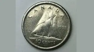 CANADA 1955 10 CENTS Coin VALUE + REVIEW