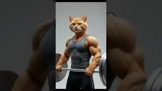 Cat's Gym Transformation Will Shock You! |  #shortfilm #cat #aianimation