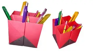 paper pen holder | pen stand | কাগজের কলমদানি |  How to make a  pen stand | Suma's fashion & craft
