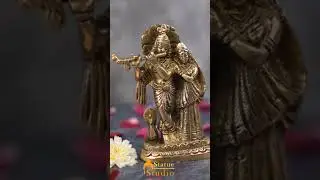 Brass Radha Krishna Idol Home Pooja Room Decor Gift Statue
