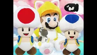 Super Mario Bros. - Cat Mario Fight and Dance Off! With Toad, Bullet Bill, and Black Yoshi