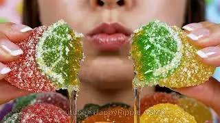 Satisfying Fruit & Jelly Dessert ASMR 🍓🥭 Juicy Syrup + Chewy Bites | No Talking Eating Sounds