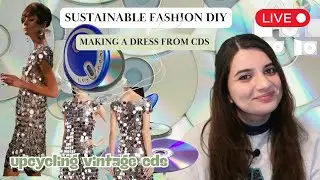 Upcycling a Shiny DRESS w/ Vintage CDs✨ | Sustainable Fashion DIY Hangout