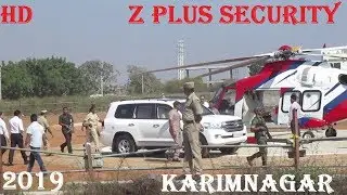 CM KCR Z Plus security during kaleshwaram inspection || CM KCR Helicopter