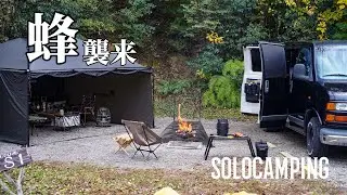 【ソロキャンプ】秋キャンプ十二坊温泉キャンプ場〜蜂の襲来とタコス