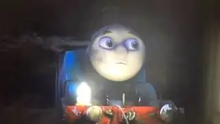 Thomas falls down into a cavern