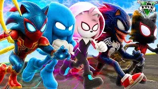 Qu&eacute; Personaje DE SPIDER SONIC es el M&Aacute;S R&Aacute;PIDO en GTA 5 ?? (Sonic movie mod)