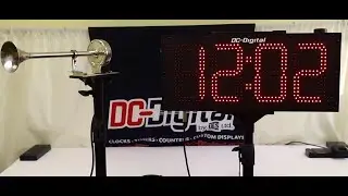 Portable High Output, Outdoor Scoreboard Trumpet Horn w/ Wireless Sports Timer - DC-80UTW-BTC-W