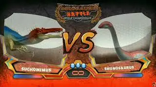 Epic theater of battle Suchomimus vs Shunosaurus #pong1977