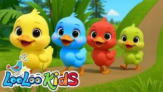 Five Little Ducks (Color Version) - Learn Colors  with Ducks - Nursery Rhymes & Kids Songs