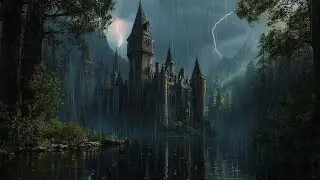 Find Restful Nights with Rain In Dark Gothic Castle  🏰 Find Comfort in the Tranquil Rain Thunder