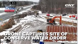 Aerial view of the pipe that prompted a weeks long conserve water mandate (Drone footage)