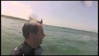 Spencer Kelly rescued by a robot lifeguard