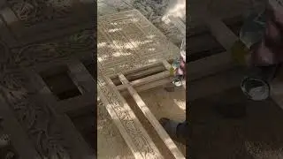 Finishing in carving jali door - #woodworking #carpentry #wood