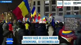 Protest față de legea privind extremismul, cu susținerea AUR. Peste o mie de manifestanți