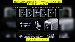 240W Gan Charger Pd3.1 140W Usb Type C 6 Ports Pps Pd Desktop Fast Charging
