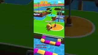 Winning a game of capture the flag in stumble guys.
