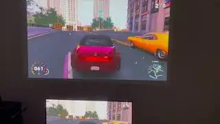Playing The Crew 2 using a Formovie Dice Mini Projector