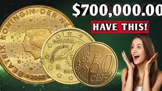 50 Euro Cent Coin 2002 Netherlands & 50 Euro Cent Coin 2001 Spain  Detailed Overview