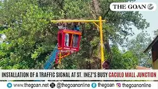 Authorities work on the installation of a traffic signal at St. Inez&rsquo;s busy Caculo Mall junction