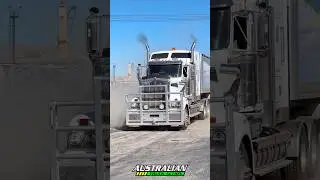 Kenworth T909 with tipper trailers taking off at Port Adelaide.