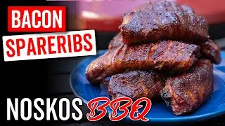 Bacon spareribs, spareribs omwikkeld met ontbijtspek!