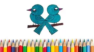 Drawing a Pair of Birds | Easy Bird Drawing Tutorial | How to Draw Birds Step by Step.