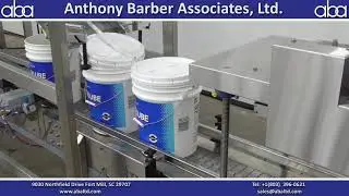 ABA-M476 - Top Fill, Net Weight Pail Filling Machine - Lid Placer with Orientation & Power Lid Press