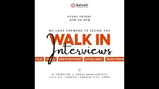 Walk In Interviews In Salsoft Technologies