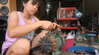 The girl shows how to easily fix a short-circuited water pump coil, 100% at home