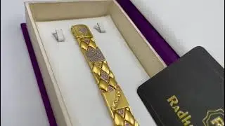 1 GRAM GOLD JAGUAR DIAMOND BRACELET FOR MEN DESIGN A-392