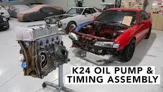 Honda K20 K24 How to Set Timing & Oil Pump Install - Honda K-Swap 240SX
