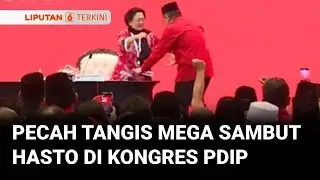 Pecah Tangis Megawati Saat Hasto Kristiyanto Tiba-Tiba Muncul di Kongres PDIP | Liputan 6