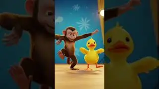 monkey and duck funny dancing #fun #cute #funnyanimal