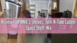 Review FURINNO 3 shelves, Turn-N-Tube Ladder Space Shelf, Walnut/Brown
