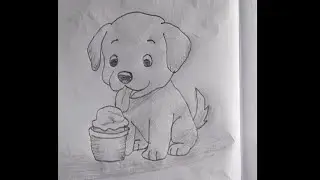 How to draw a cute Dog - pencil sketch / Cute puppy drawing easy / puppy dog drawing step by step ll