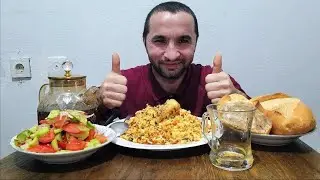 ASMR Mukbang | Rice Pilaf, Fresh Tomato Salad & Bread 😌 No Talking Eating Sounds