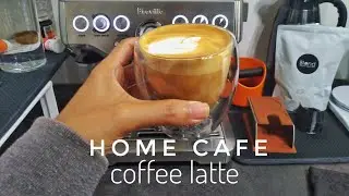 HOME CAFE making coffee latte- real time video