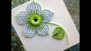 Quilling Flowers Tutorial: make a beautiful green Quilling flower. Paper art Quilling.