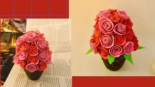 Quilling miniature flower pot 3d